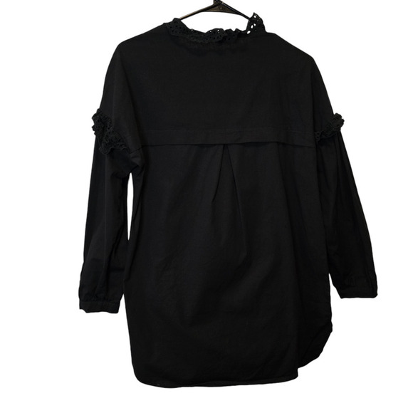 Kayra tunic frills eyelet size 38 6 small black - Picture 3 of 6